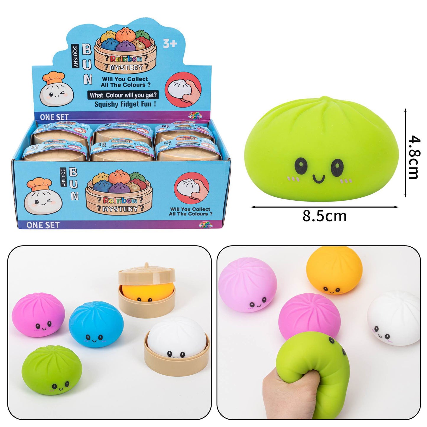 Viral Dumpling Squishy Bun™ – Kawaii Stress Toy | Mystery Tie Dye Squishy | EU Stock
